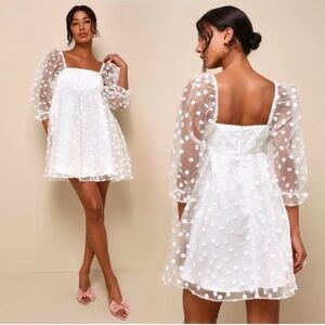 Lulu's White Polka Dot Mini Dress